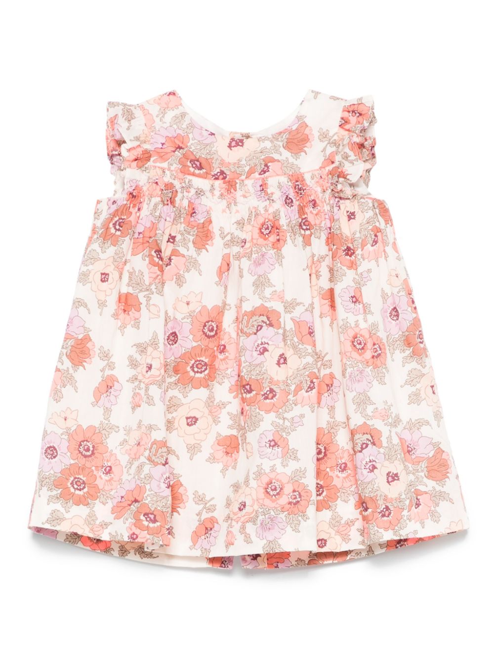 Abito per neonata Bonpoint beige a fiori con motivo con ricamo - Rubino Kids