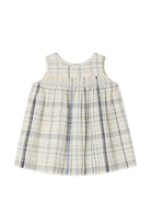 Abito per neonata Bonpoint beige con motivo a quadri - Rubino Kids