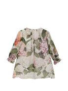 Abito per neonata Dolce & Gabbana Kids bianco con stampa ortensia - Rubino Kids