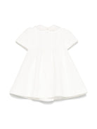 Abito per neonata Dolce & Gabbana Kids bianco in seersucker con placca logo - Rubino Kids