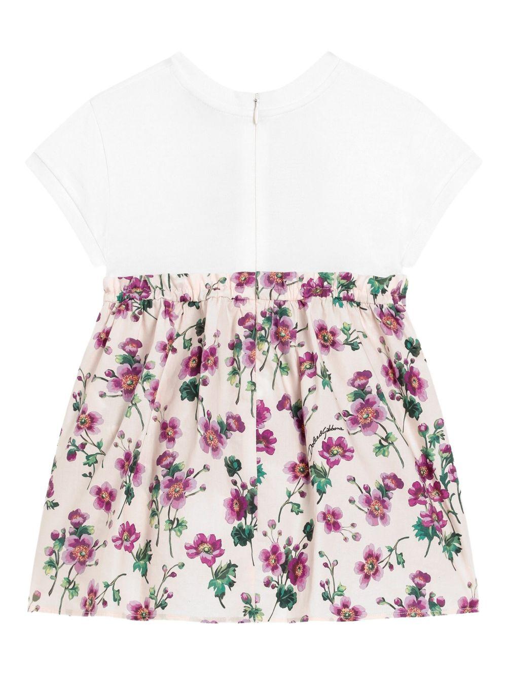 Abito per neonata Dolce & Gabbana Kids multicolore con stampa a fiori - Rubino Kids