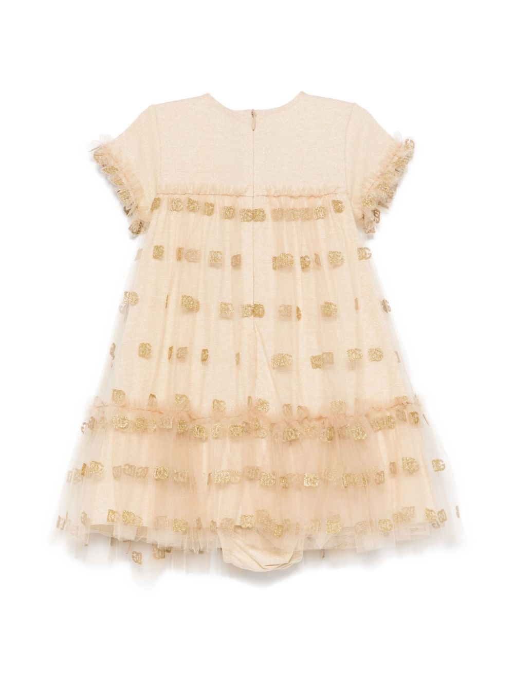 Abito per neonata Dolce & Gabbana Kids oro con logo jacquard - Rubino Kids