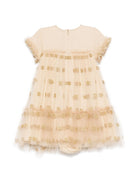 Abito per neonata Dolce & Gabbana Kids oro con logo jacquard - Rubino Kids