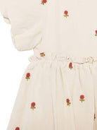 Abito per neonata Donsje beige con ricamo fiori all - over - Rubino Kids