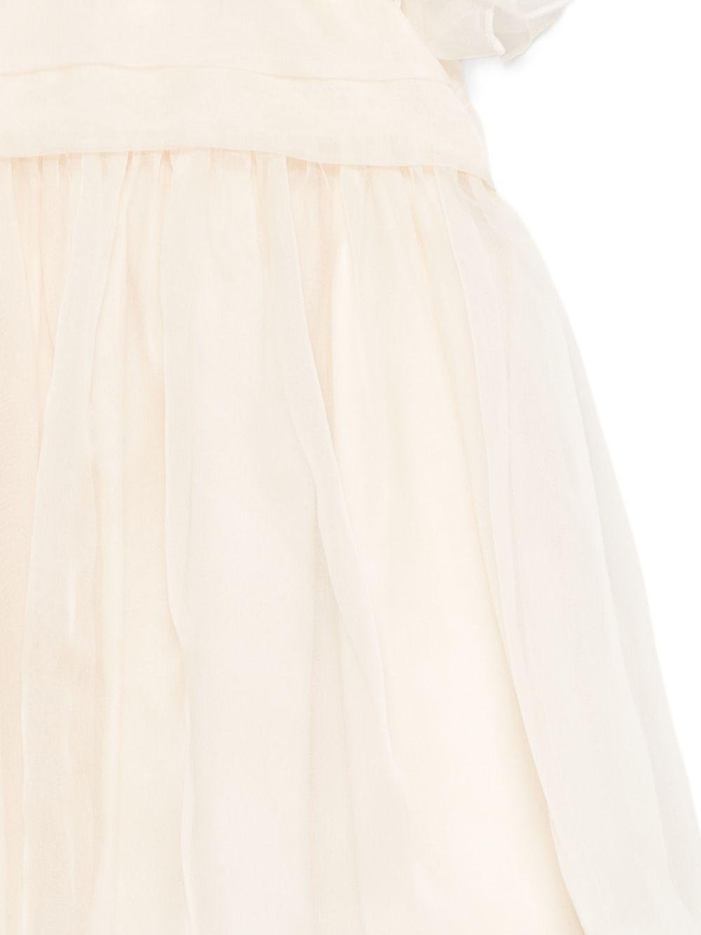 Abito per neonata Emporio Armani Kids beige con colletto alla Peter Pan - Rubino Kids