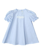Abito per neonata Fendi Kids azzurro con logo sul davanti - Rubino Kids