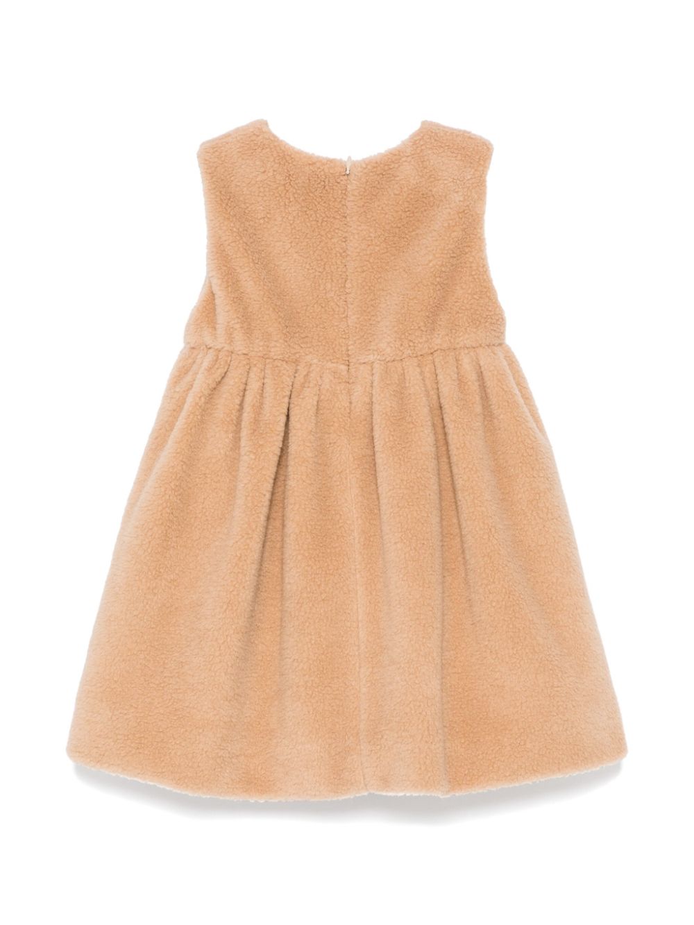 Abito per neonata Fendi Kids beige in finta pelliccia con fodera con stampa monogramma FF - Rubino Kids