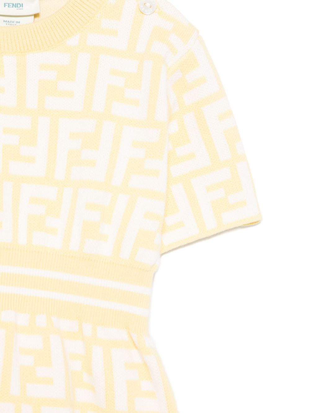 Abito per neonata Fendi Kids giallo con logo FF all - over - Rubino Kids