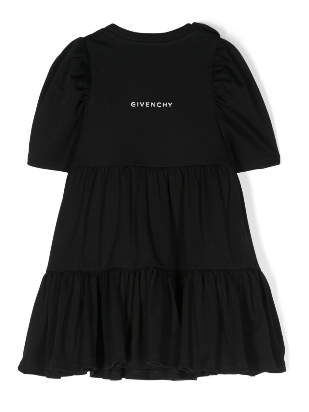 Abito per neonata Givenchy Kids nero con stampa 4G e maniche corte a palloncino - Rubino Kids