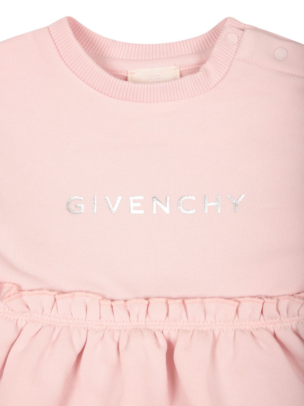 Abito per neonata Givenchy Kids rosa a maniche lunghe con stampa - Rubino Kids