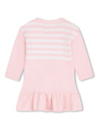 Abito per neonata Givenchy Kids rosa con ricamo e dettagli a righe - Rubino Kids