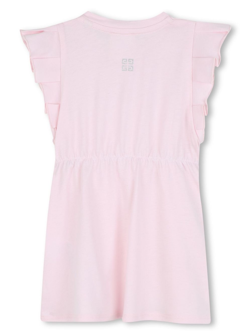 Abito per neonata Givenchy Kids rosa con vita con coulisse con rifinitura in ruches - Rubino Kids