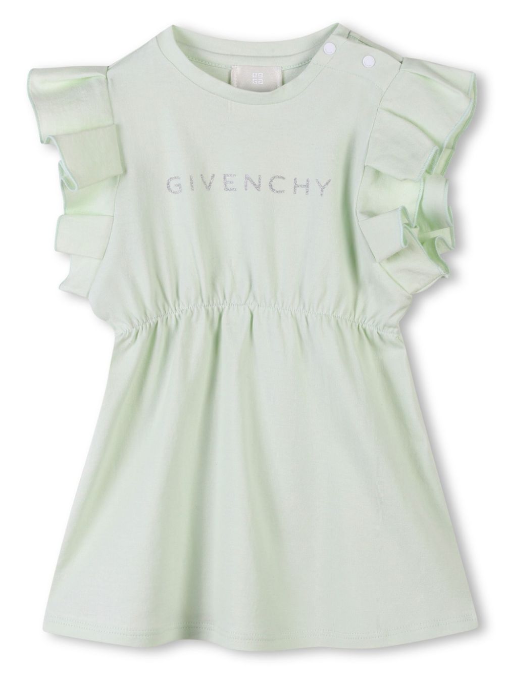 Abito per neonata Givenchy Kids verde con logo con dettaglio con glitter - Rubino Kids