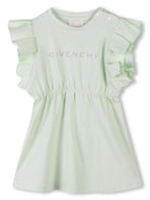 Abito per neonata Givenchy Kids verde con logo con dettaglio con glitter - Rubino Kids