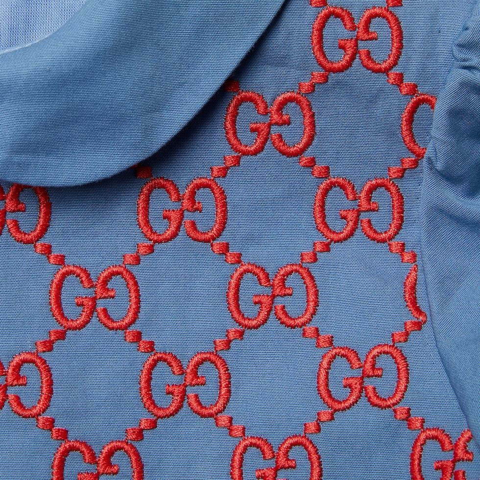 Abito per neonata Gucci Kids azzurro con colletto alla Peter Pan - Rubino Kids