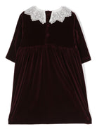 Abito per neonata JESURUM BABY bordeaux con colletto ricamato - Rubino Kids