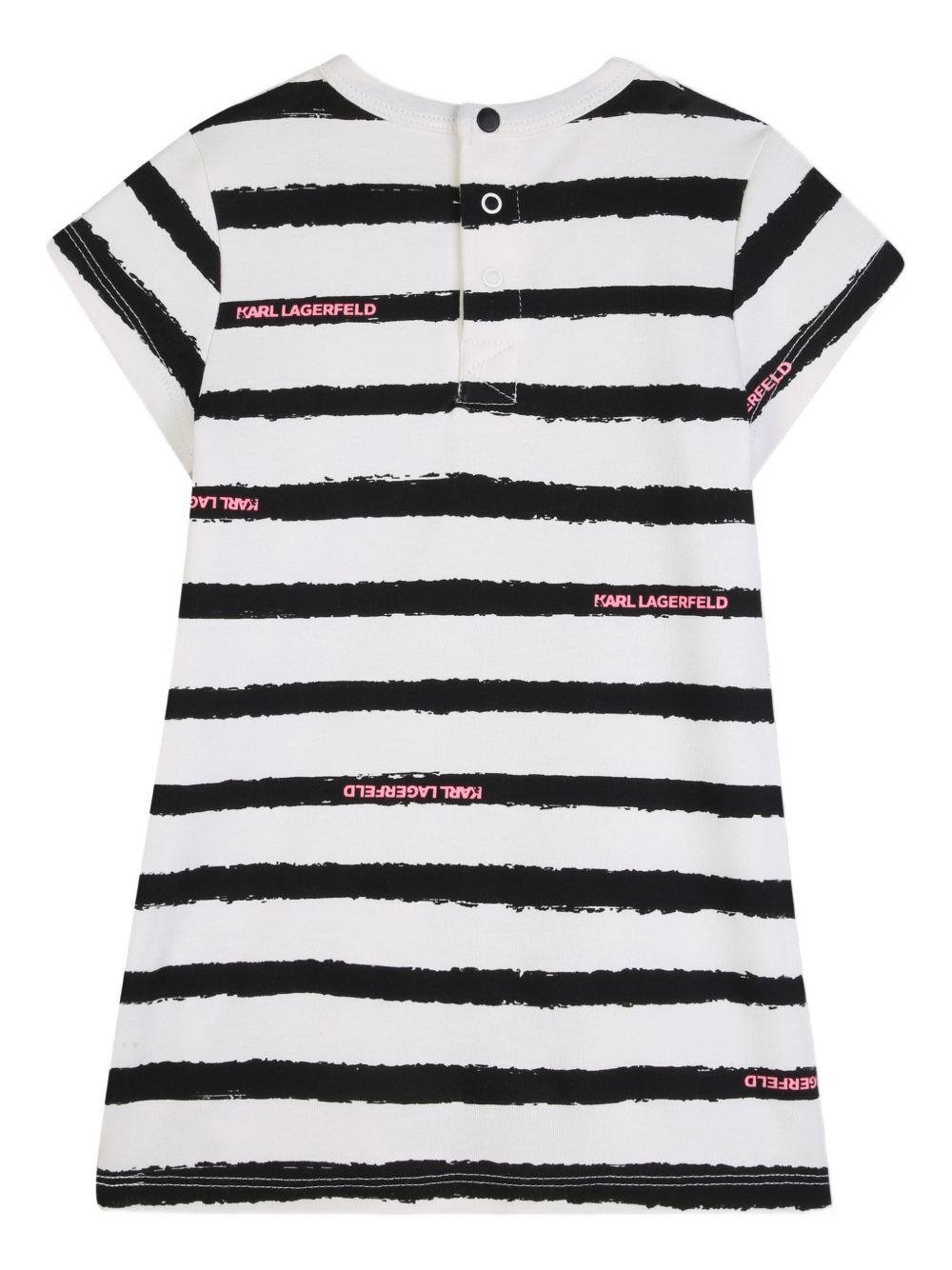 Abito per neonata Karl Lagerfeld Kids bianco con stampa Ikon Choupette - Rubino Kids