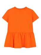 Abito per neonata Kenzo Kids arancione con stampa Boke Flower - Rubino Kids