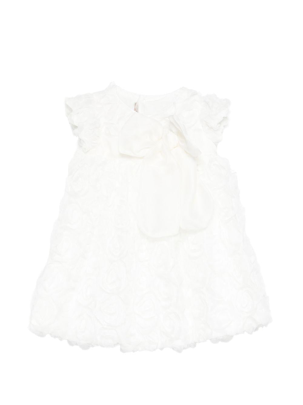 Abito per neonata La Stupenderia bianco con dettagli floreali - Rubino Kids