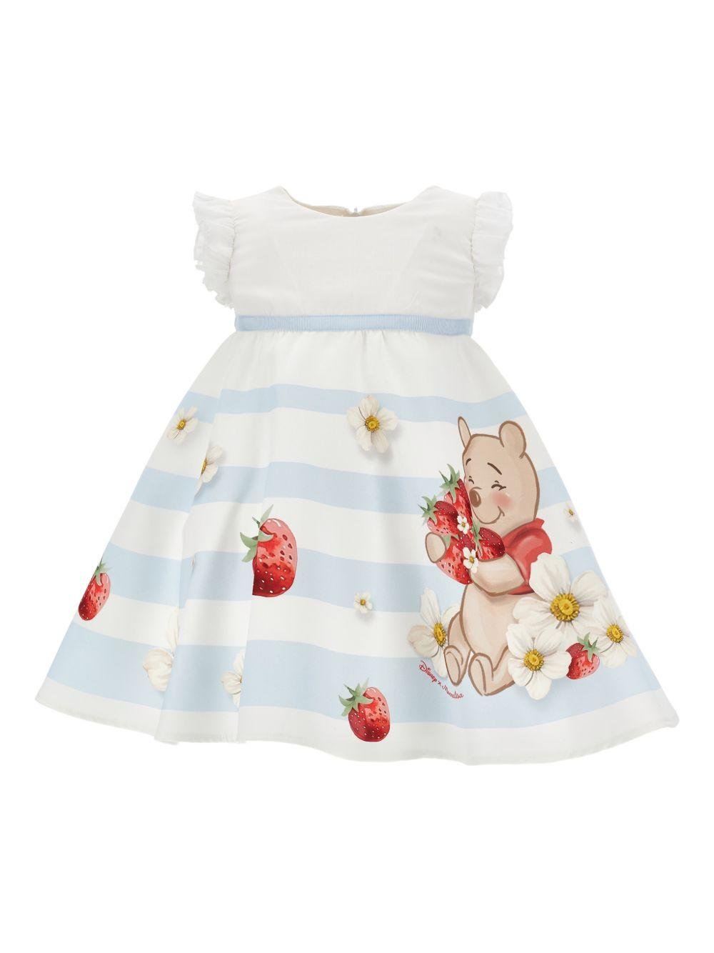 Abito per neonata Monnalisa bianco con design a righe - Rubino Kids