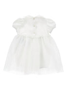 Abito per neonata Monnalisa bianco con dettaglio rosa - Rubino Kids
