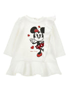 Abito per neonata Monnalisa bianco con Minnie Mouse - Rubino Kids