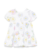 Abito per neonata Monnalisa bianco con stampa a fiori - Rubino Kids