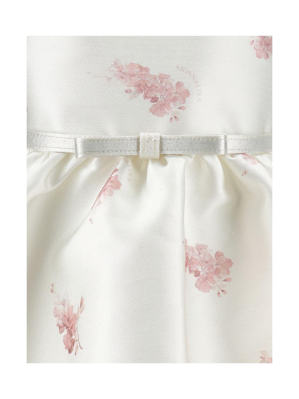 Abito per neonata Monnalisa bianco con stampa a fiori - Rubino Kids