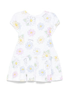 Abito per neonata Monnalisa bianco con stampa con fiori all - over - Rubino Kids