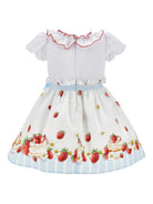 Abito per neonata Monnalisa bianco con stampa fragole - Rubino Kids