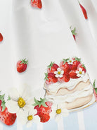 Abito per neonata Monnalisa bianco con stampa fragole - Rubino Kids