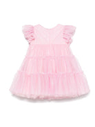Abito per neonata Monnalisa rosa in tulle con dettaglio glitter - Rubino Kids