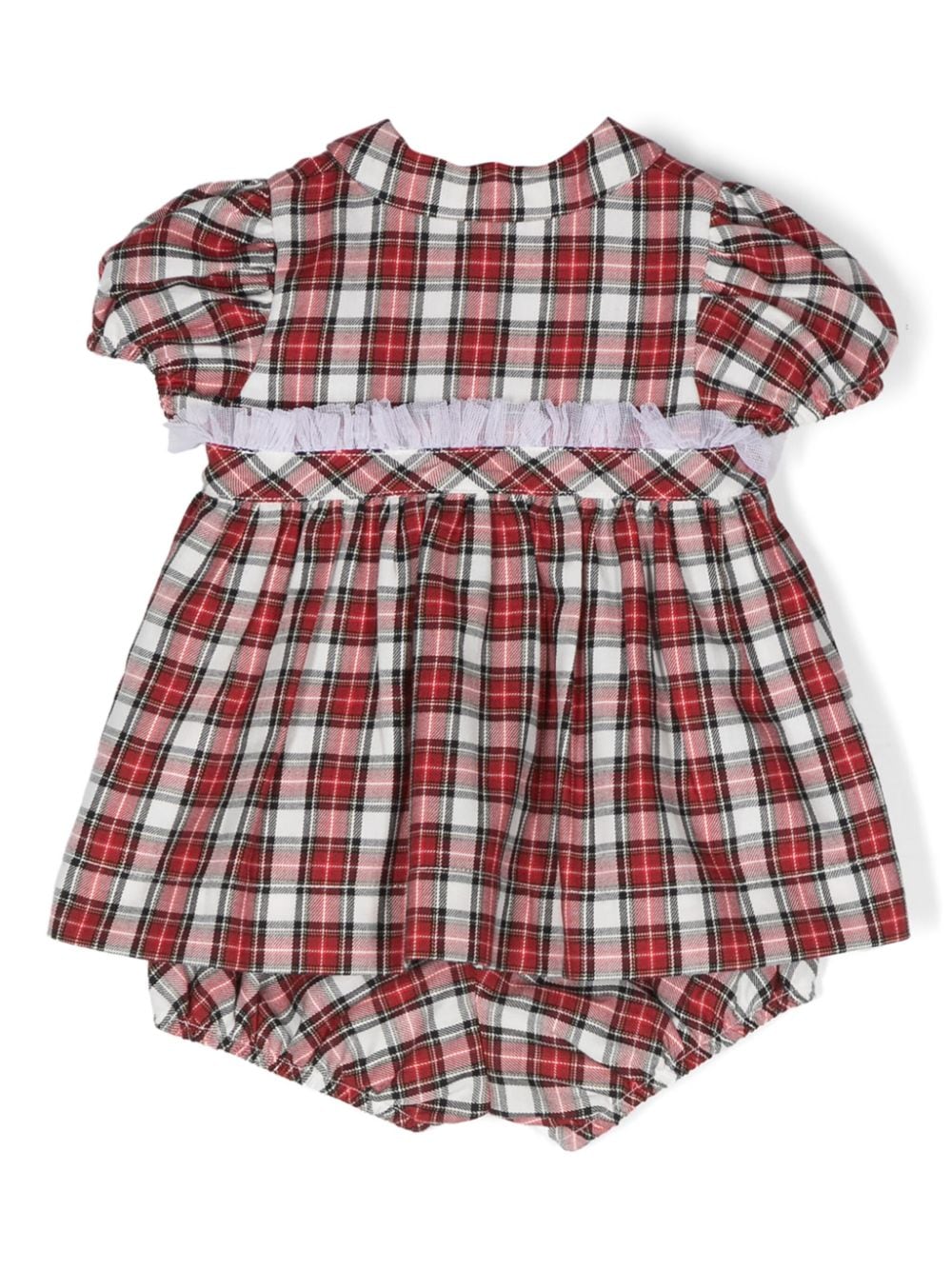 Abito per neonata Monnalisa rosso con ruches - Rubino Kids