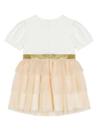 Abito per neonata Moschino Kids bianco con stampa Teddy Bear e ruches - Rubino Kids