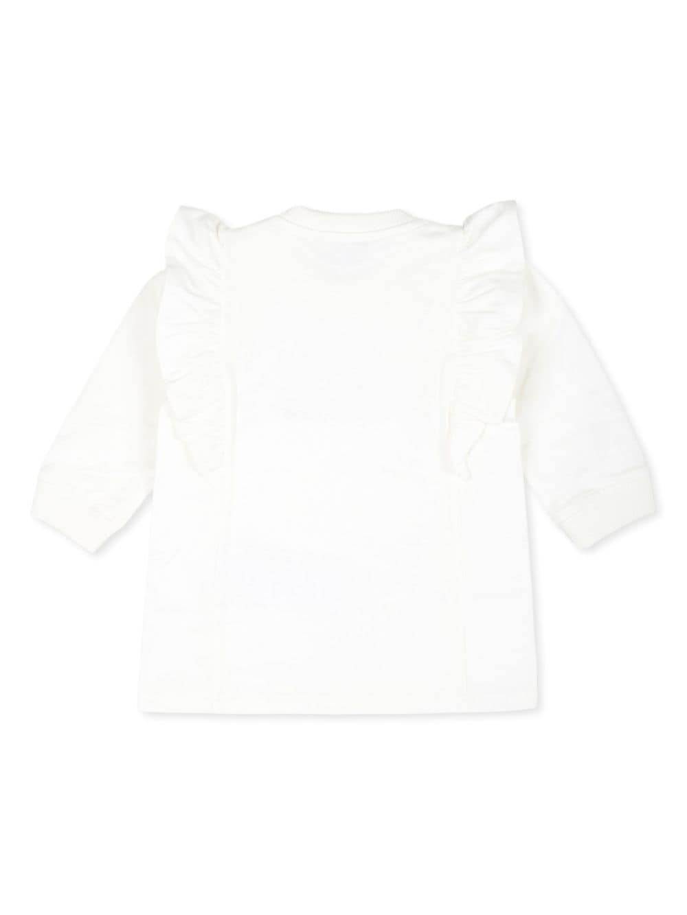 Abito per neonata Moschino Kids bianco con stampa Teddy Bear - Rubino Kids