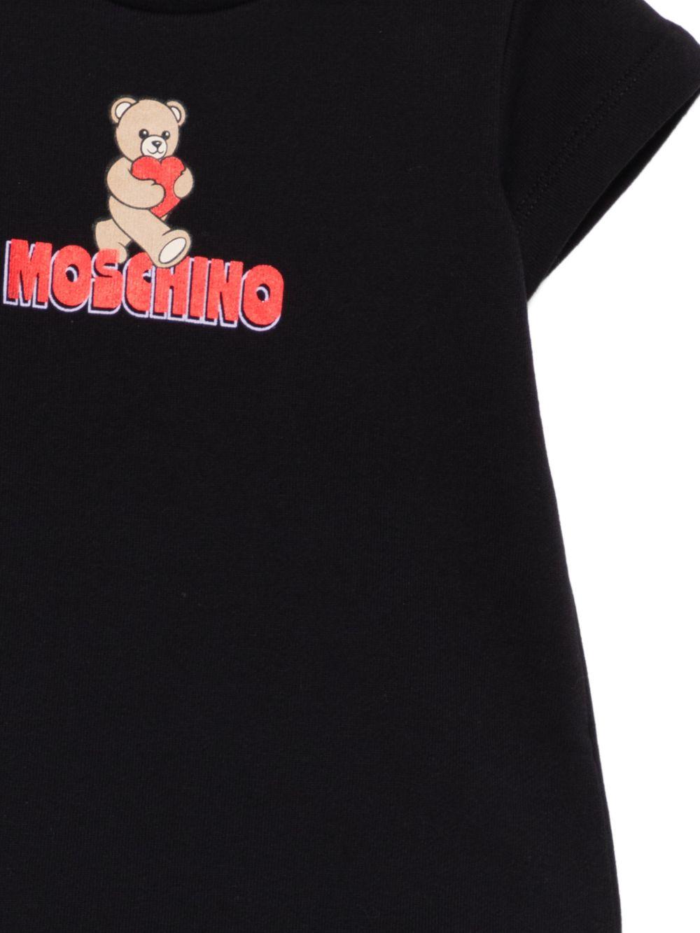 Abito per neonata Moschino Kids Nero con stampa orsetto - Rubino Kids