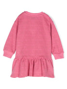 Abito per neonata Moschino Kids rosa con logo goffrato - Rubino Kids