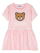 Abito per neonata Moschino Kids rosa in maglia con motivo Teddy Bear - Rubino Kids