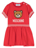 Abito per neonata Moschino Kids rosso in maglia con motivo Teddy Bear - Rubino Kids