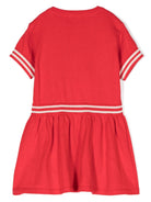 Abito per neonata Moschino Kids rosso in maglia con motivo Teddy Bear - Rubino Kids