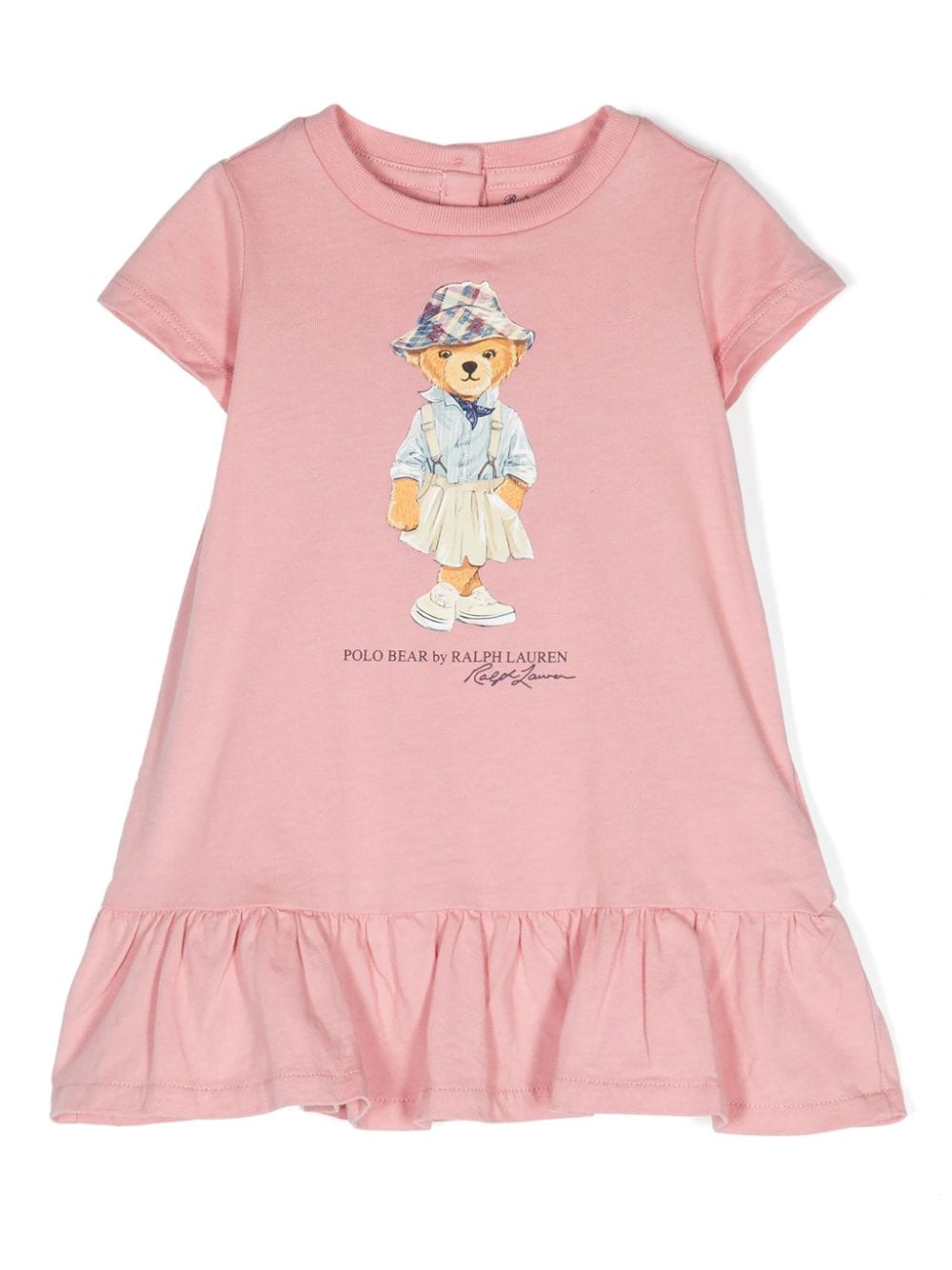 Abito per neonata Ralph Lauren Kids rosa con motivo Teddy Bear - Rubino Kids