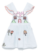 Abito per neonata Stella McCartney Kids azzurro con ricamo - Rubino Kids