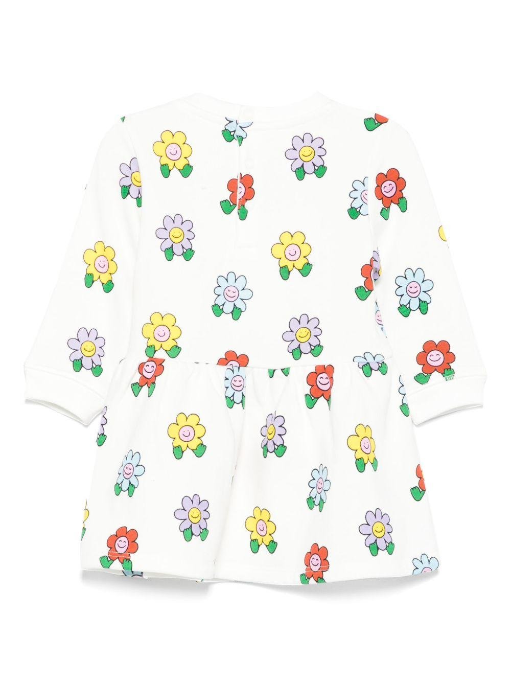 Abito per neonata Stella McCartney Kids bianco a fiori - Rubino Kids