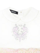 Abito per neonata Versace Kids bianco con stampa sulla gonna - Rubino Kids