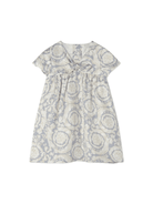 Abito per neonata Versace Kids grigio con stampa Barocco - Rubino Kids