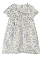 Abito per neonata Versace Kids grigio con stampa Barocco - Rubino Kids