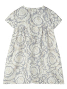 Abito per neonata Versace Kids grigio con stampa Barocco - Rubino Kids