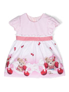 Abito svasato con stampa Teddy Bear - Rubino Kids