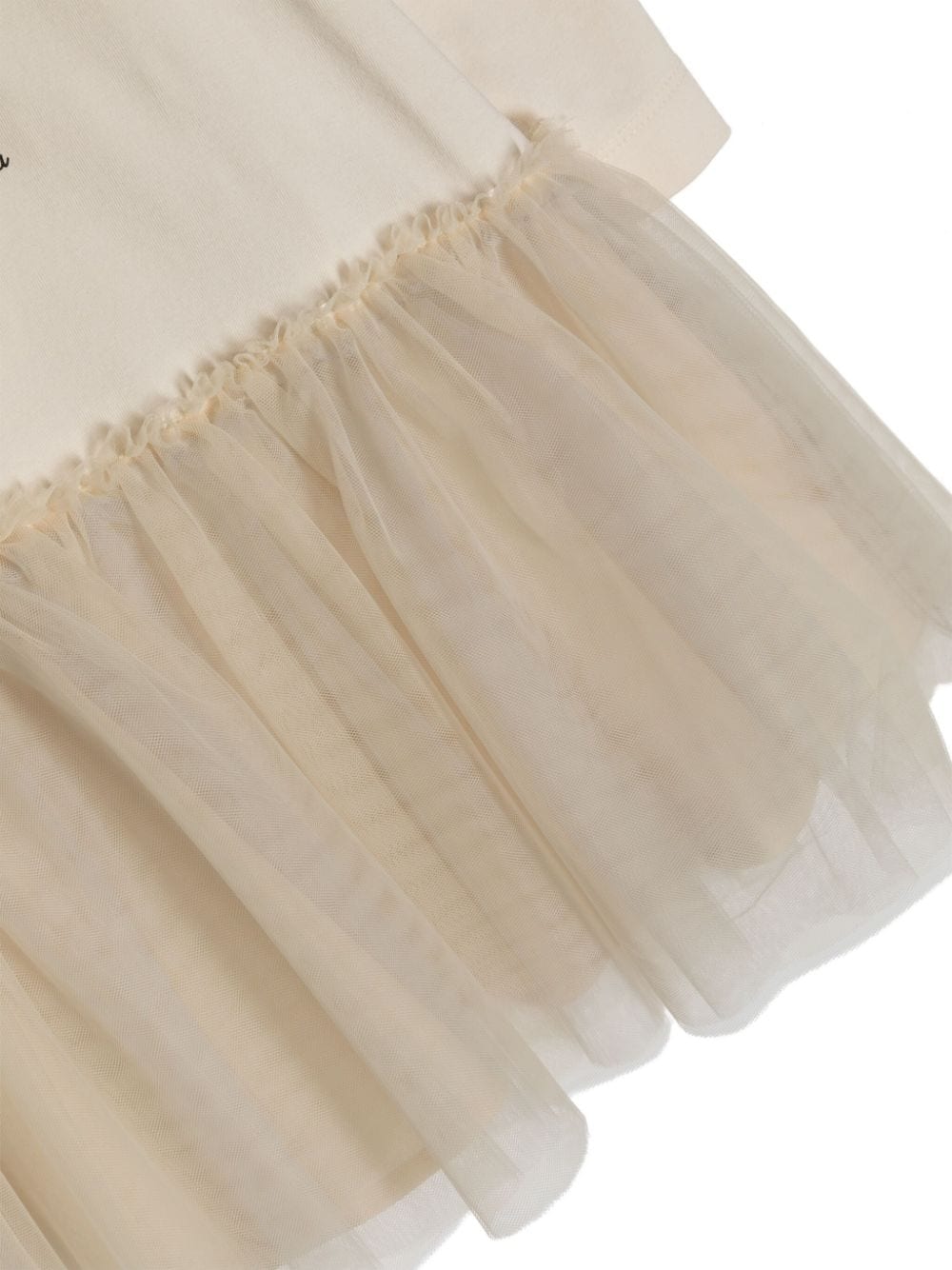 Abito svasato con stampa x Disney per bambina Monnalisa beige con interto a tulle - Rubino Kids