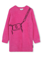 Abito svasato per bambina The Marc Jacobs Kids fucsia con ricamo - Rubino Kids